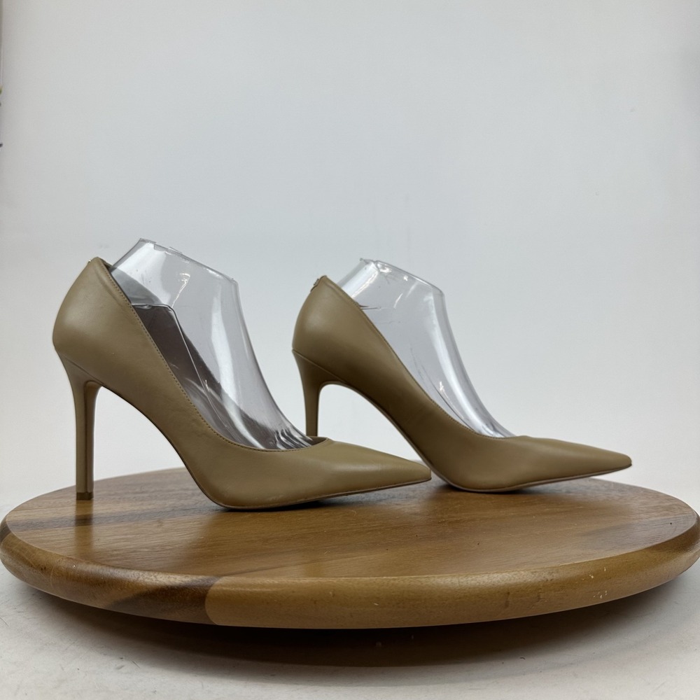 Womens Sam Edelman Hazel Pointed Toe Leather Beige Cushion Heel Pumps Size 10‎ N